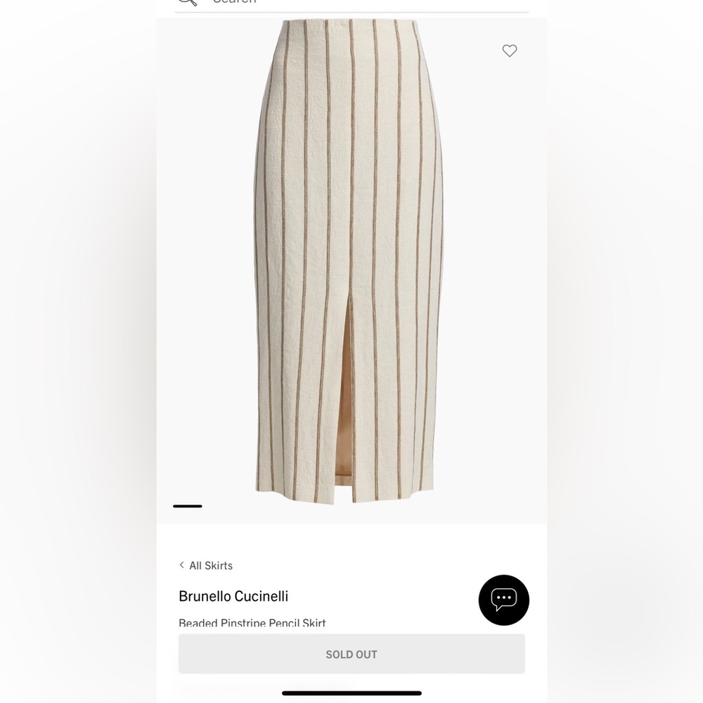 NWT Brunello Cucinelli linen pencil skirt